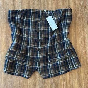 Sage The Label Plaid Button-Up Women corset bustier